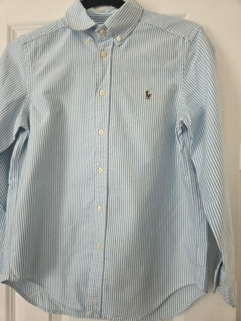 Polo by Ralph Lauren Boys' Light Blue Stripe Button-Down Shirt